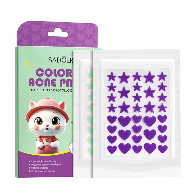 Parches Antiacné Sadoer Estrella y Corazón · Hidrocoloide (72 uds)