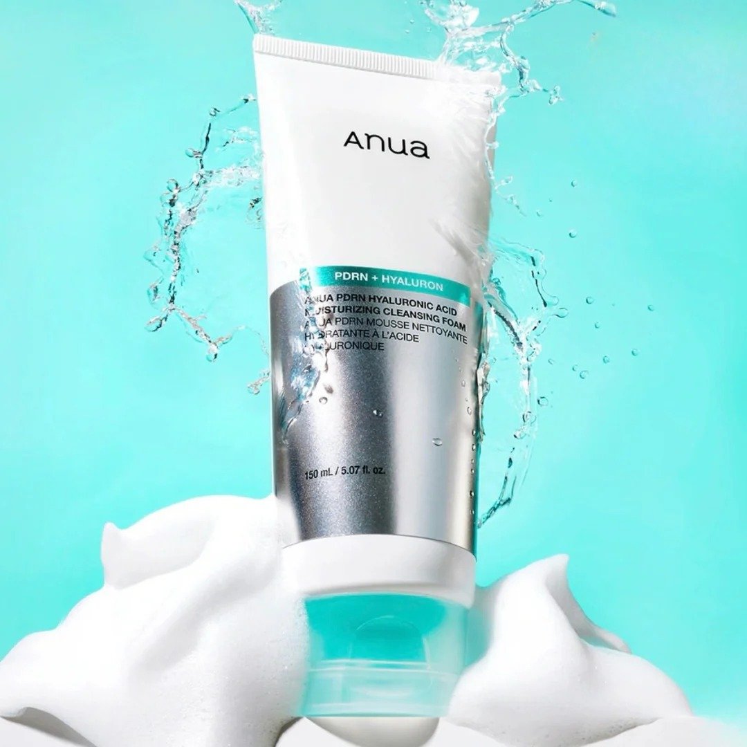 Anua PDRN Hyaluronic Acid Moisturizing Cleansing Foam 150ml de Anua — presentación y empaque | K-Beauty coreano en Narumi Chile