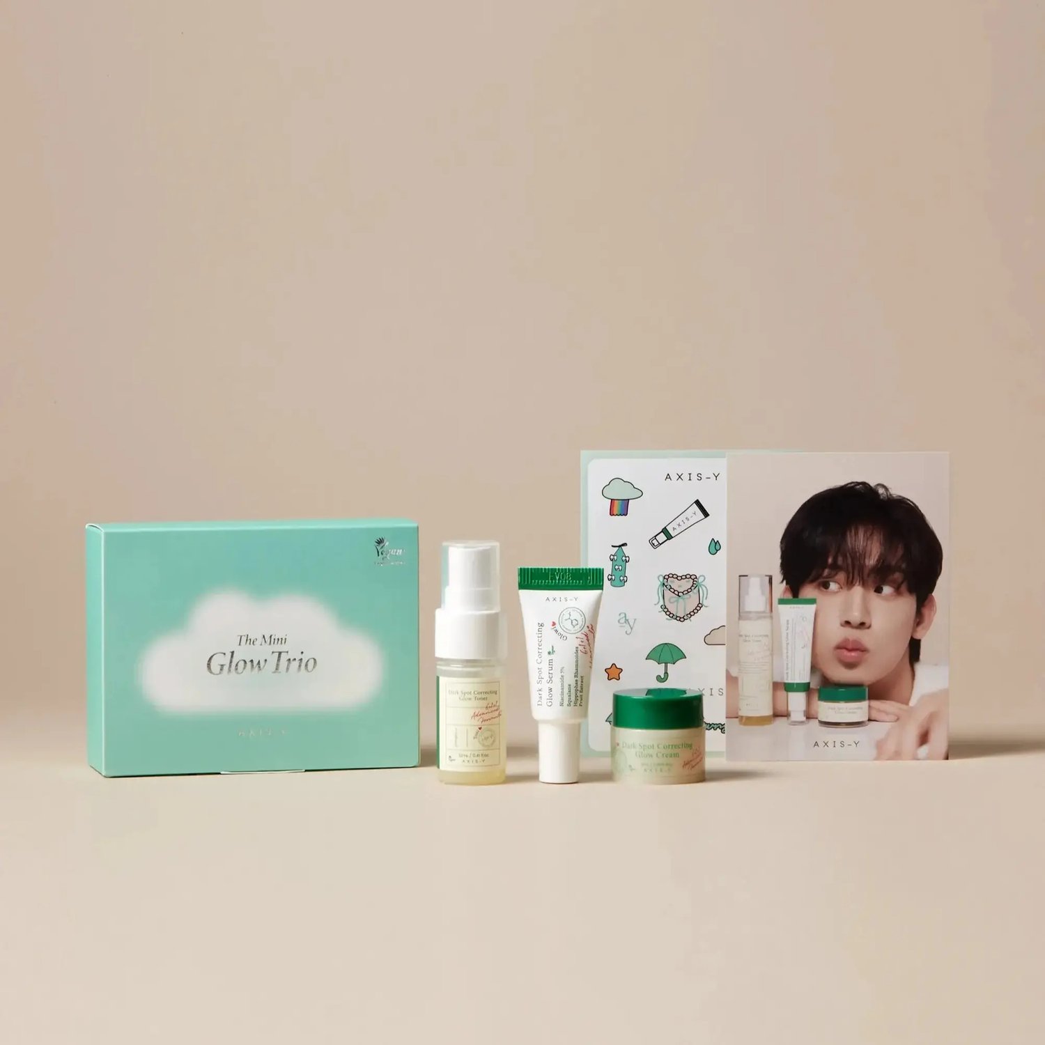 AXIS-Y The Mini Glow Trio Set de AXIS-Y — textura y detalle | K-Beauty coreano en Narumi Chile
