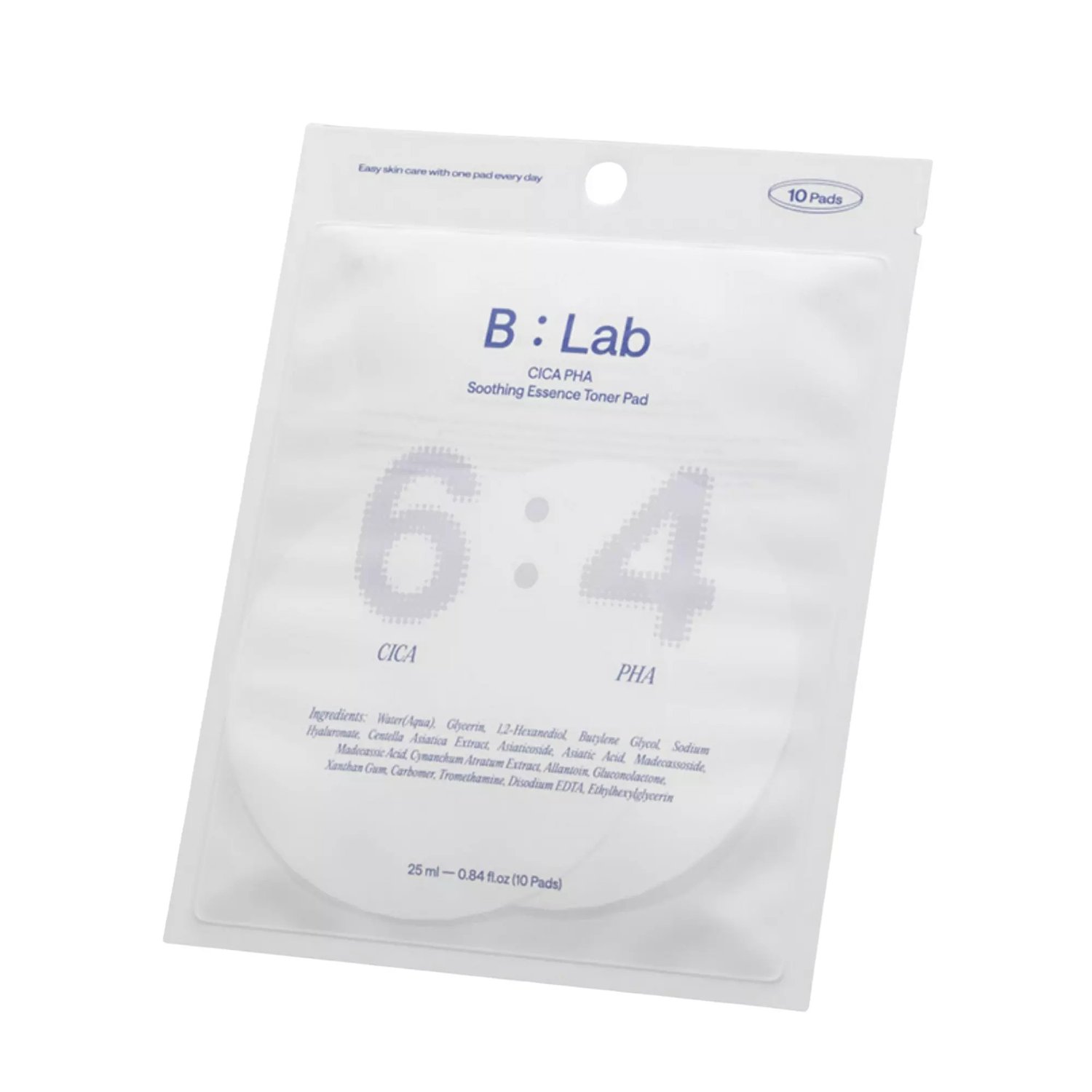 B:Lab Cica PHA Soothing Essence Toner Pad 10ea de B:Lab — ingredientes | K-Beauty coreano en Narumi Chile