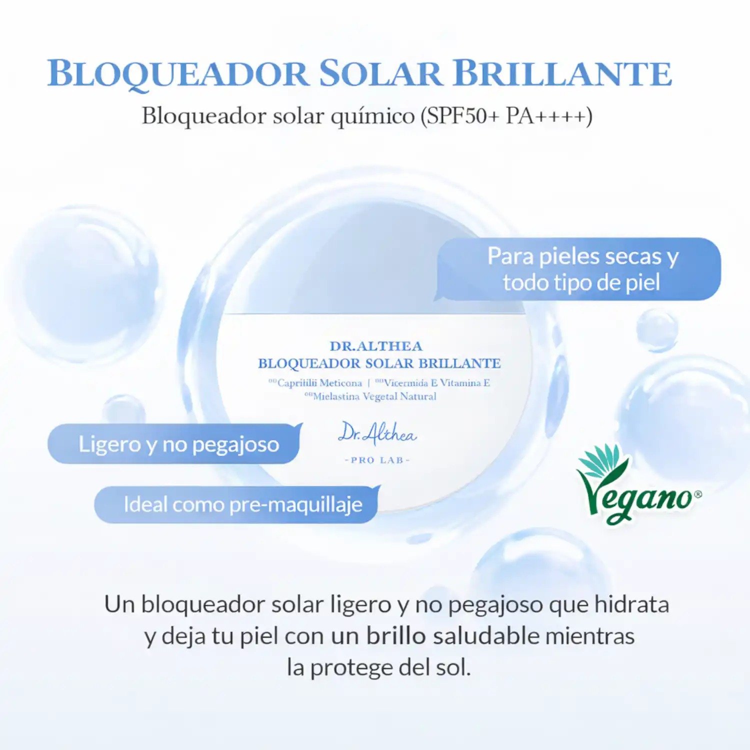 Dr. Althea Aqua Glowing Sunscreen 45ml de Dr. Althea — presentación y empaque | K-Beauty coreano en Narumi Chile