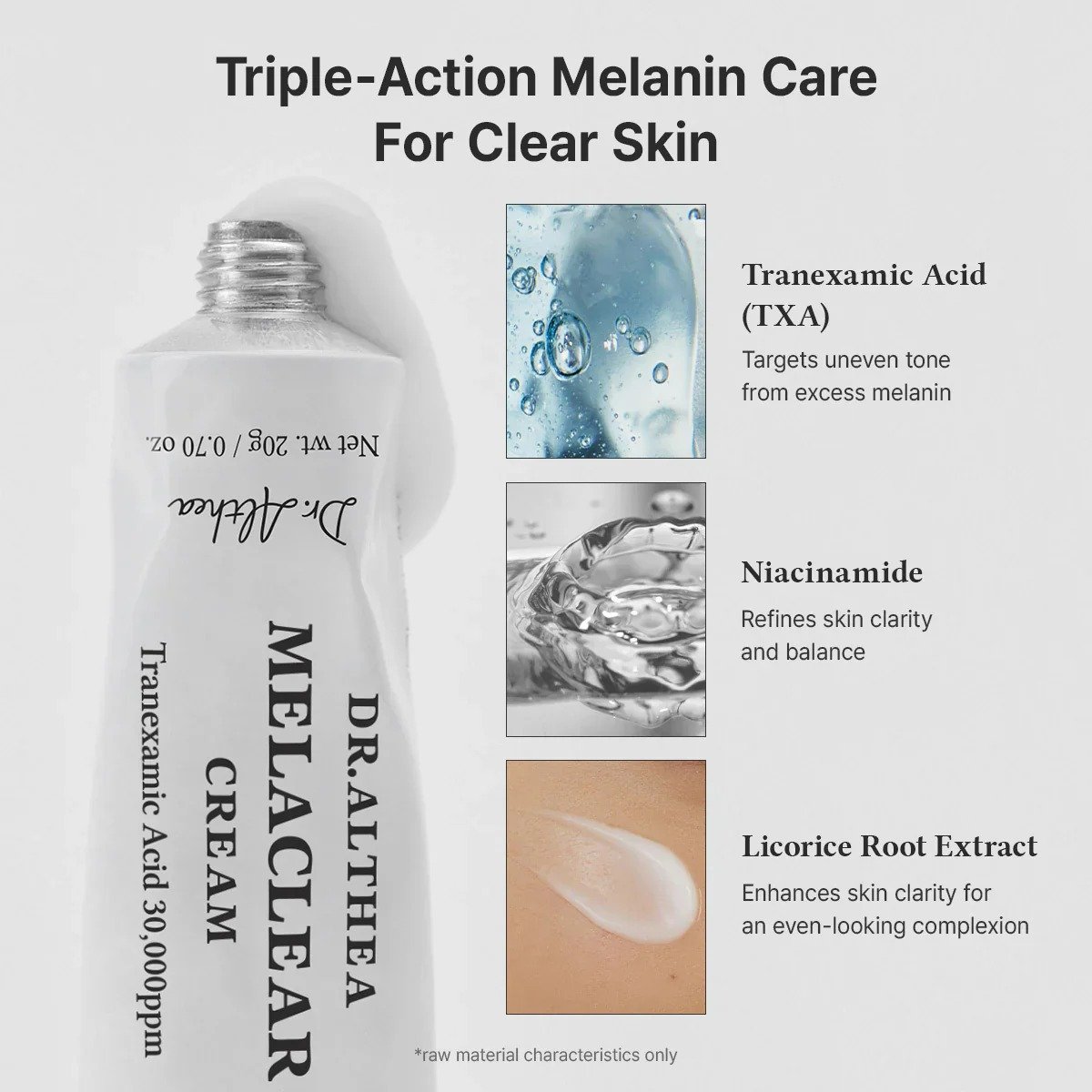 Dr. Althea Melaclear Cream de Dr. Althea — textura y detalle | K-Beauty coreano en Narumi Chile