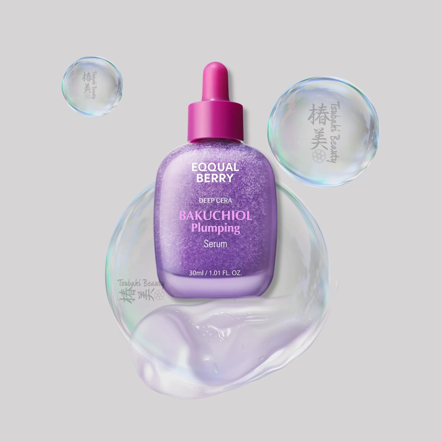 EQQUALBERRY Bakuchiol Plumping Serum 30ml de EQQUALBERRY — textura y detalle | K-Beauty coreano en Narumi Chile