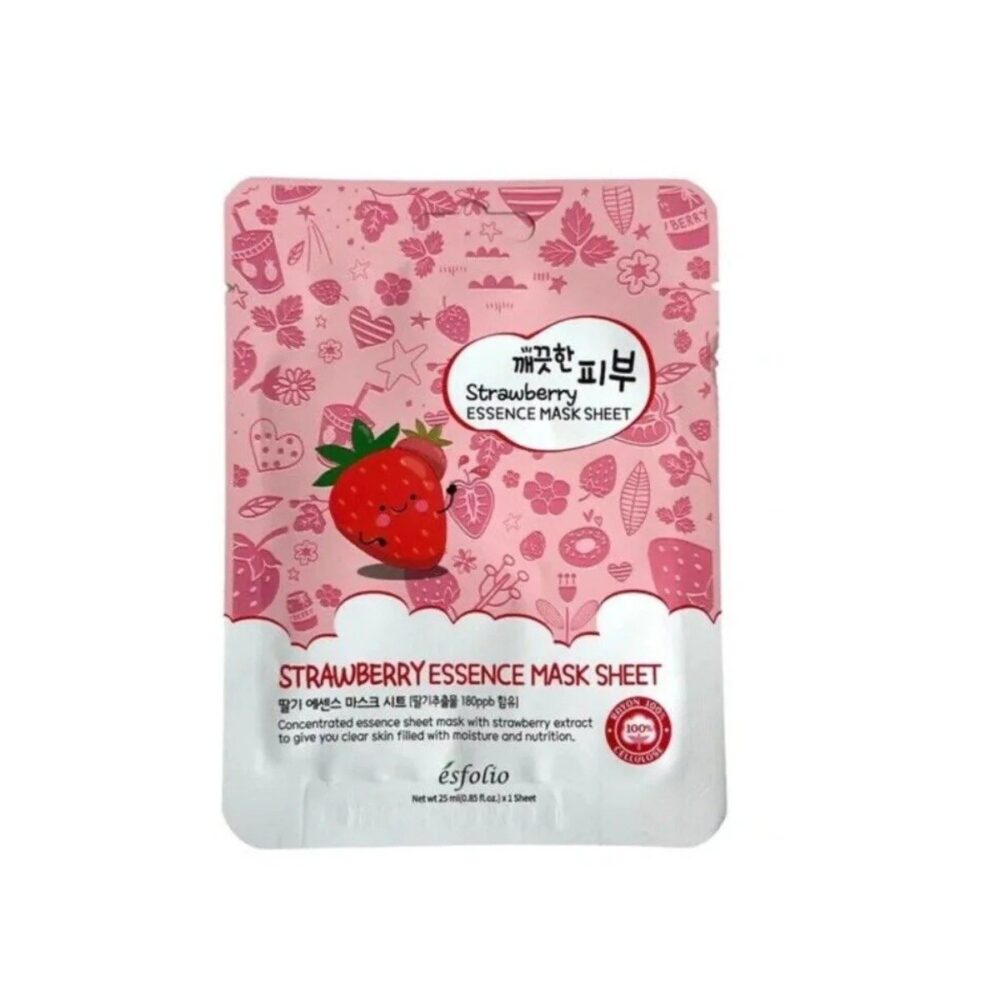Mascarilla facial Esfolio Mascarilla facial Esfolio Pure Skin Straawberry Essence Mask Sheet 25ml de Esfolio, skincare coreano en Narumi Chile