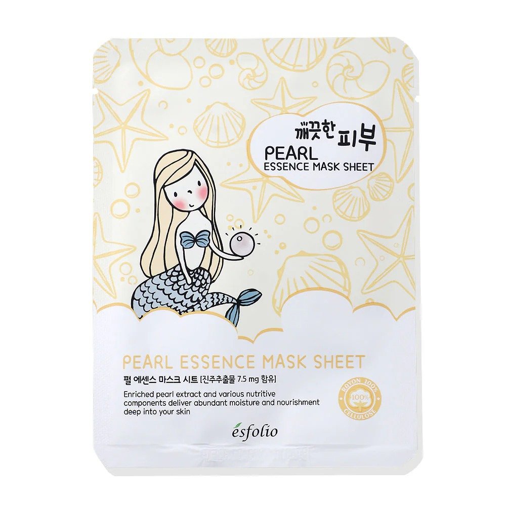 Mascarilla facial Esfolio Pure Skin Pearl Essence Mask de Esfolio, skincare coreano en Narumi Chile