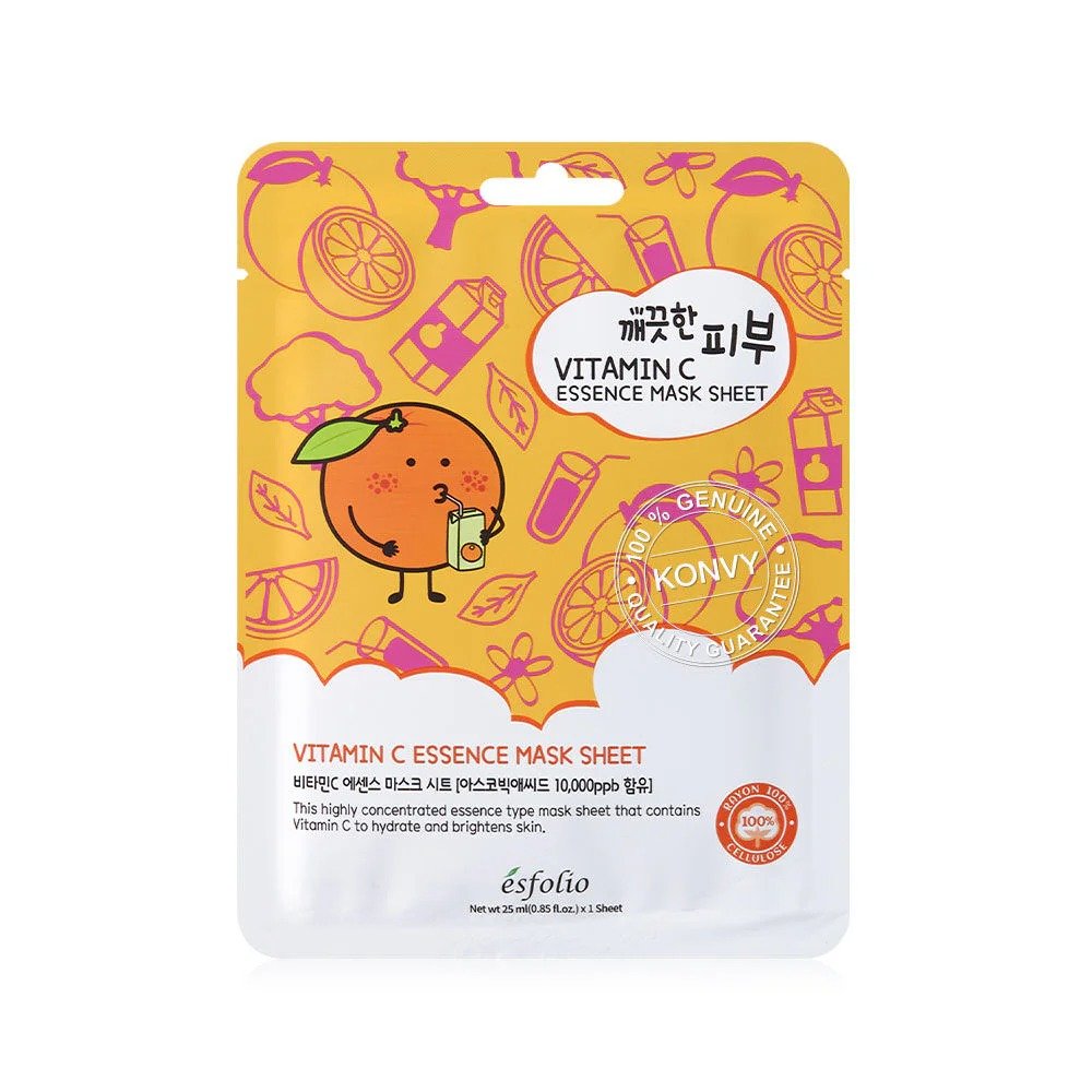 Esfolio Vitamin C Essence Mask de Esfolio — textura y detalle | K-Beauty coreano en Narumi Chile