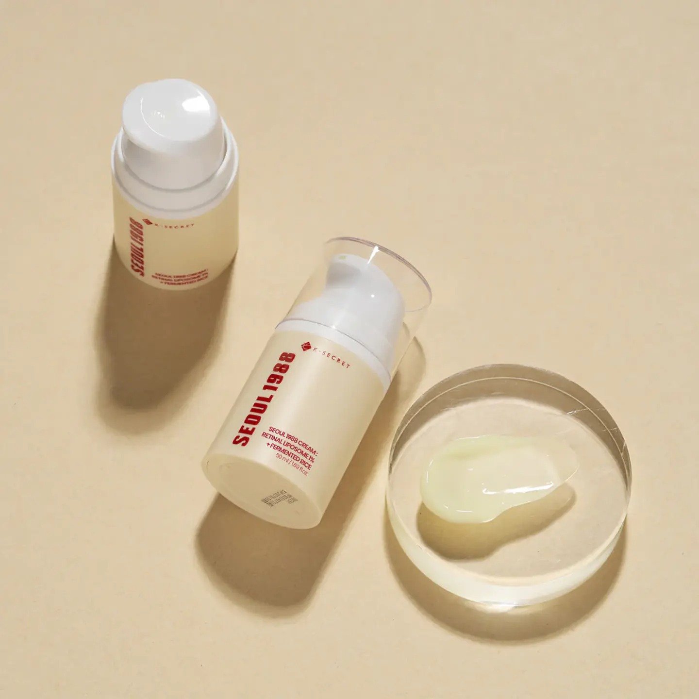 K-SECRET SEOUL 1988 Cream : Retinal Liposome 1% + Fermented Rice 50ml de K-SECRET — textura y detalle | K-Beauty coreano en Narumi Chile