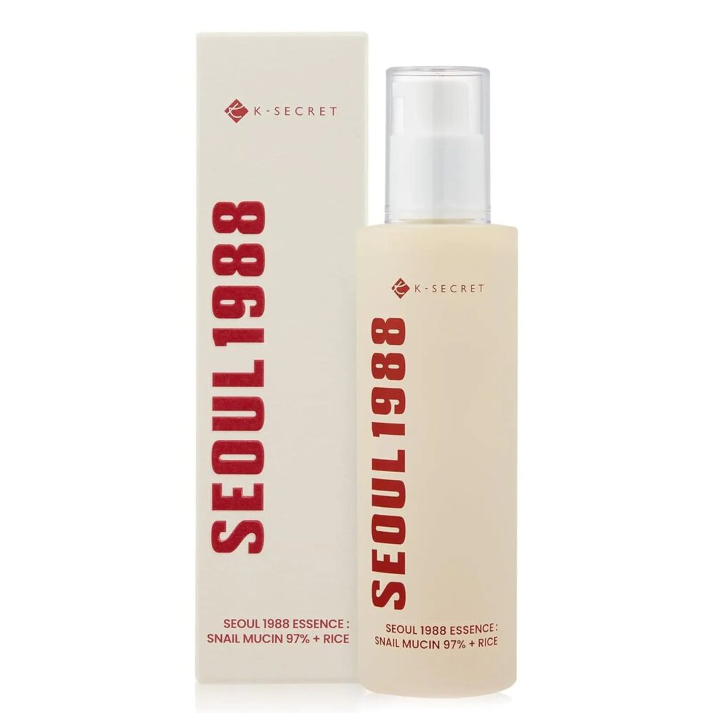 K-SECRET SEOUL 1988 Essence : Snail Mucin 97% + Rice 100ml de K-SECRET — presentación y empaque | K-Beauty coreano en Narumi Chile