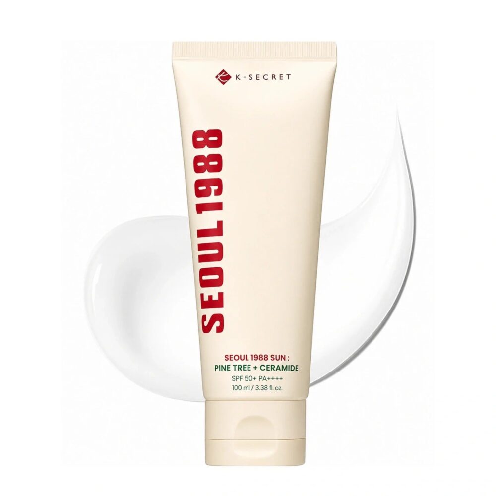 K-SECRET SEOUL 1988 Sun : Pine Tree + Ceramide 50ml de K-SECRET — textura y detalle | K-Beauty coreano en Narumi Chile