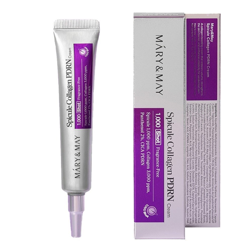 Mary&May Spicule Collagen PDRN Cream 15g de Mary&May — presentación y empaque | K-Beauty coreano en Narumi Chile