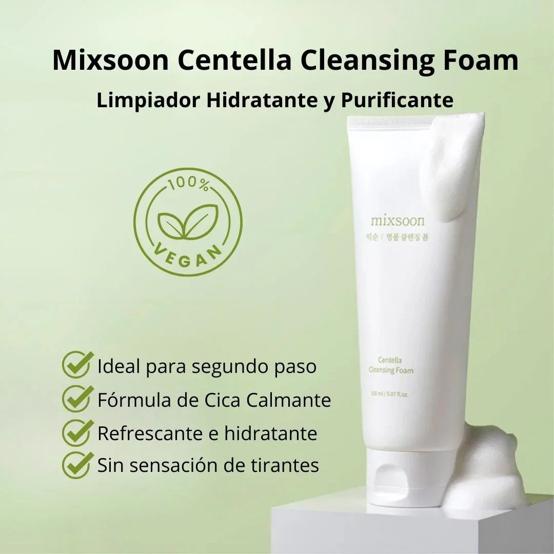 Mixsoon Centella Cleansing Foam 150ml de Mixsoon — textura y detalle | K-Beauty coreano en Narumi Chile