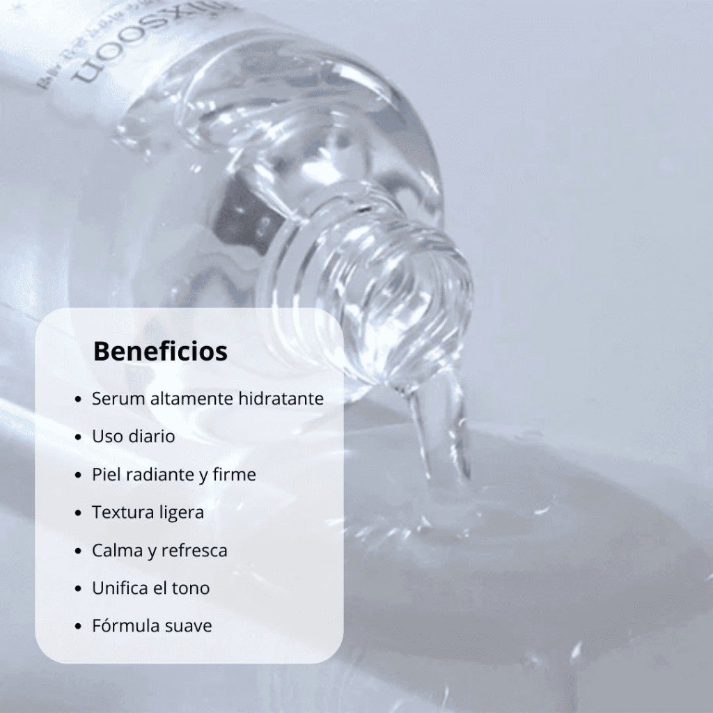 Mixsoon Glacier Water Hyaluronic Acid Serum de Mixsoon — presentación y empaque | K-Beauty coreano en Narumi Chile