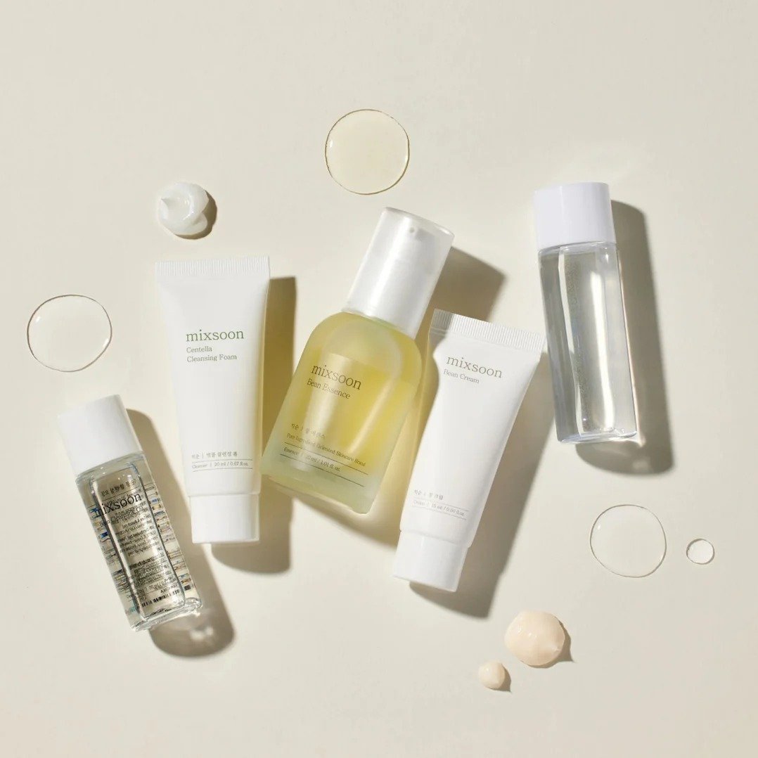 Mixsoon Pure Glow Essentials Set 5 pcs de Mixsoon — textura y detalle | K-Beauty coreano en Narumi Chile