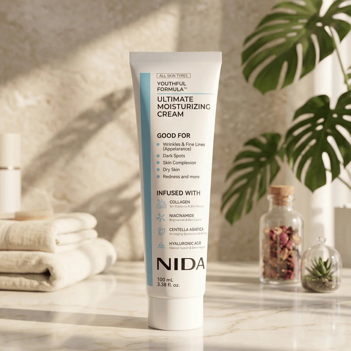 NIDA Youthful Formula Ultimate Moisturizing Cream 100ml de NIDA — presentación y empaque | K-Beauty coreano en Narumi Chile