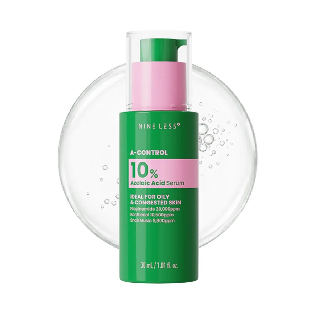 NINELESS A-Control 10% Azelaic Acid Serum de NINELESS — textura y detalle | K-Beauty coreano en Narumi Chile