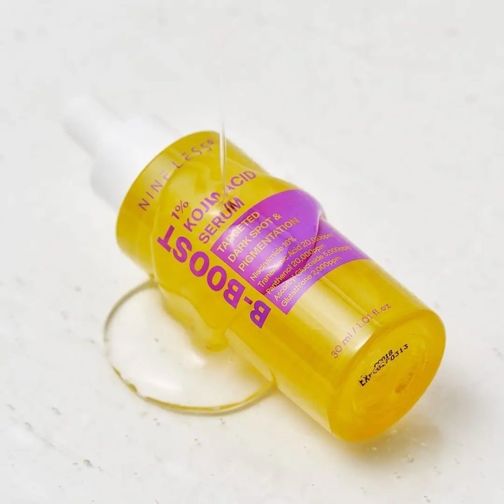 NINELESS B-Boost 1% Kojic Acid Serum 30ml de NINELESS — presentación y empaque | K-Beauty coreano en Narumi Chile