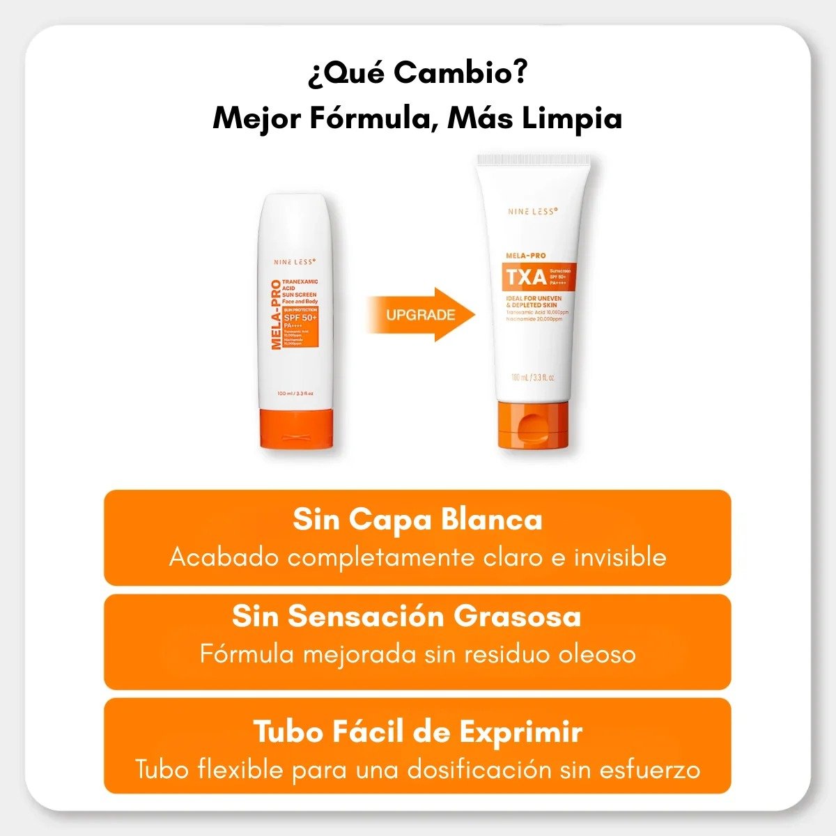 NINELESS Mela-Pro TXA Sunscreen de NINELESS — textura y detalle | K-Beauty coreano en Narumi Chile