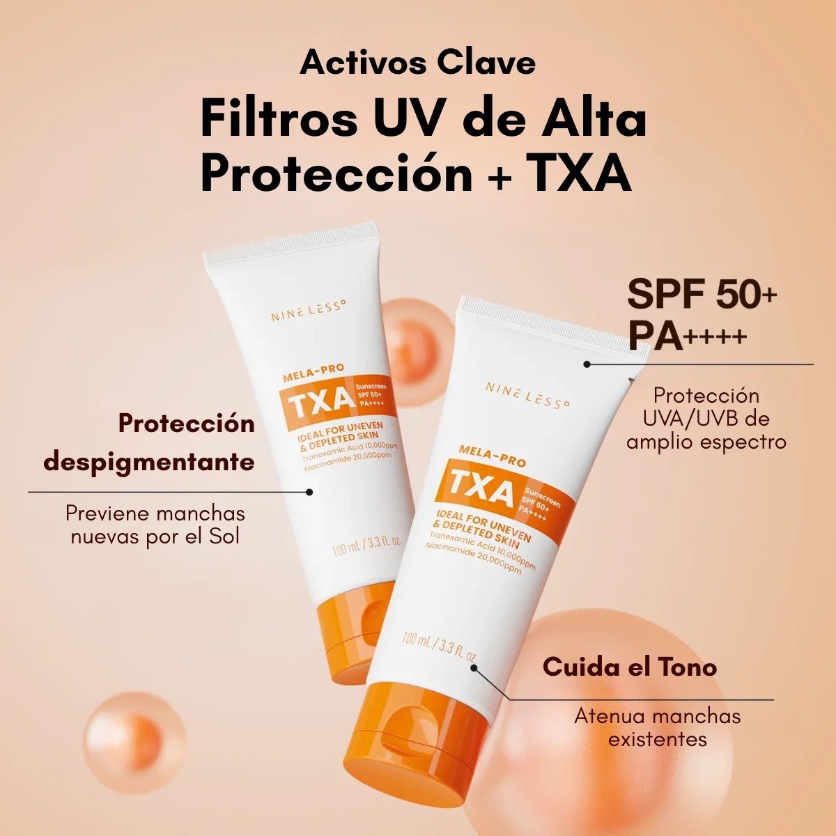 Protector solar NINELESS Mela-Pro TXA Sunscreen de NINELESS, skincare coreano en Narumi Chile