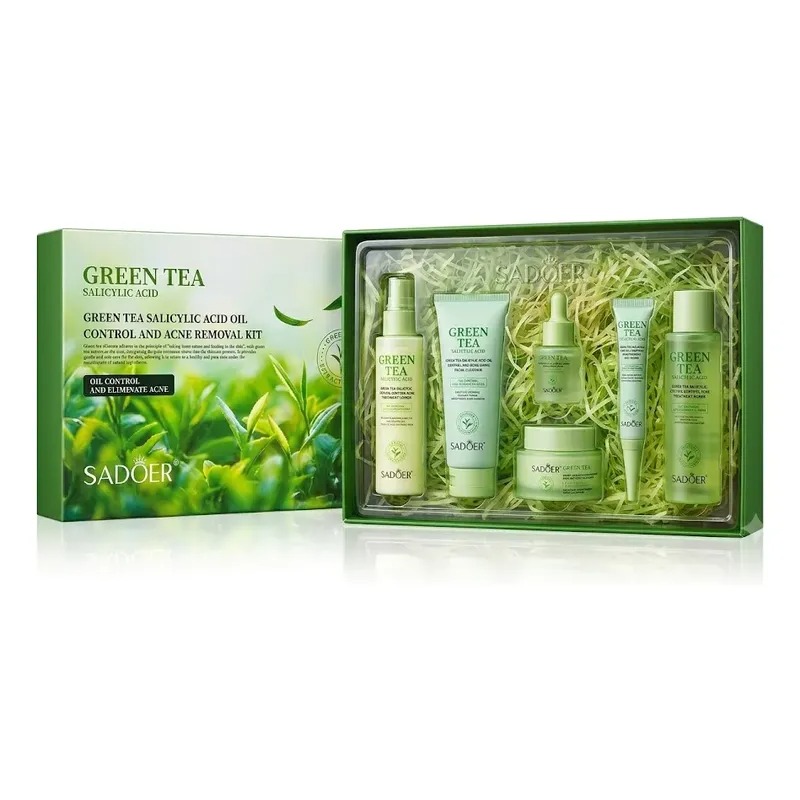 Set Facial Té Verde + Ácido Salicílico Sadoer · Control de Grasa y Acné