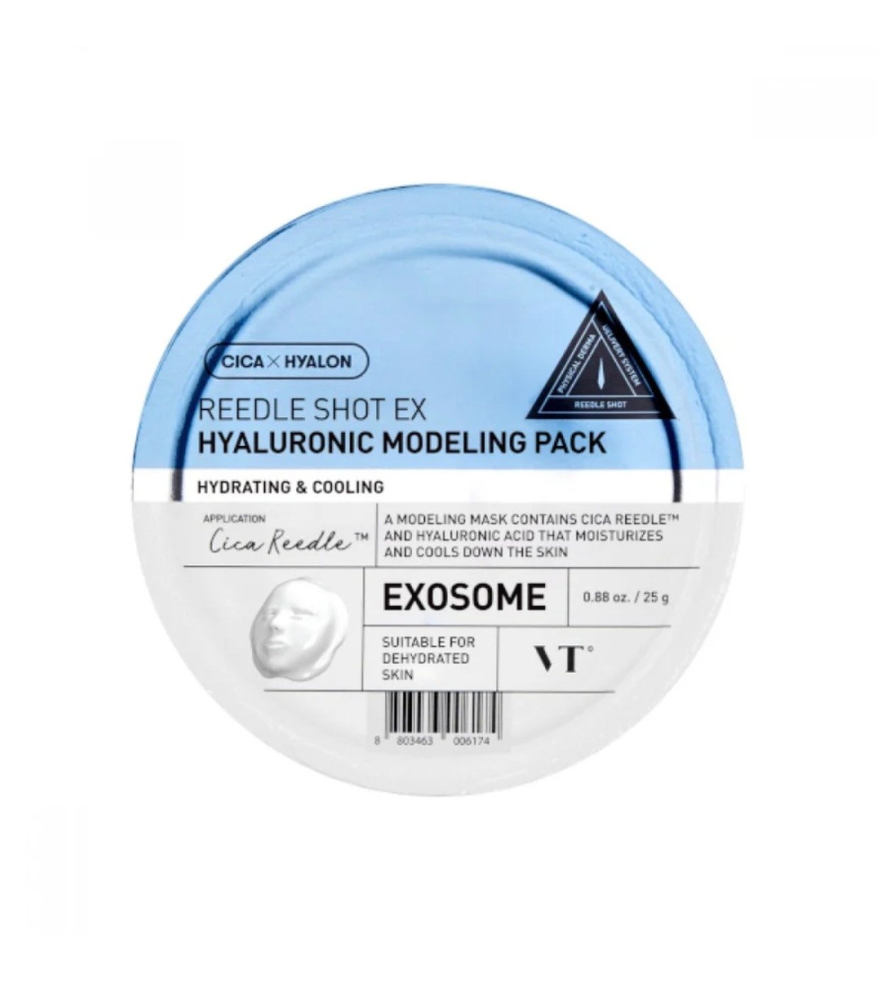 VT Cosmetics Mascarilla facial Reedle Shot Ex Hyaluronic Modeling de VT Cosmetics — textura y detalle | K-Beauty coreano en Narumi Chile